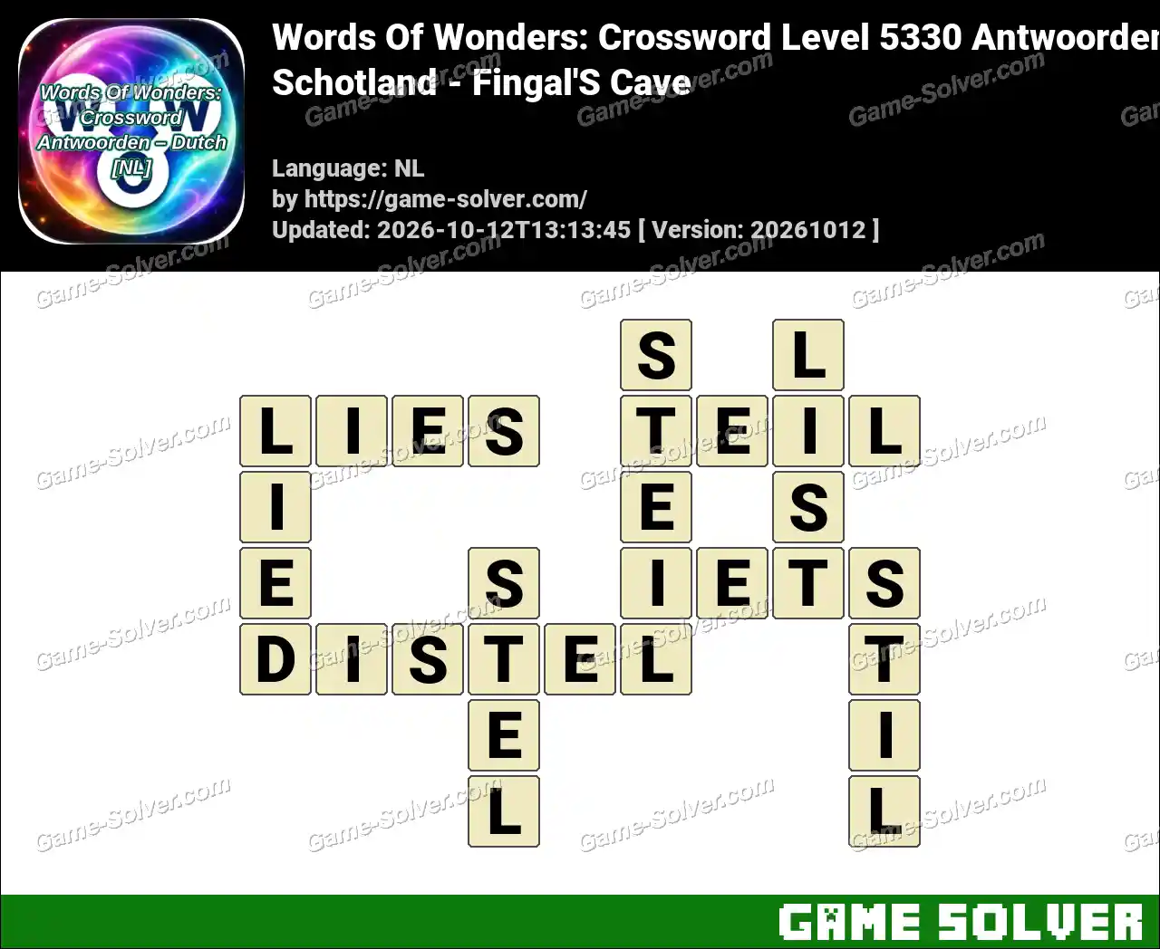 Words Of Wonders: Crossword Level 5330 Antwoorden – Schotland – Fingal’S Cave